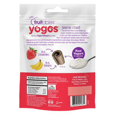 Fruitables - Yogos Strawberry and Banana Yogurt-Based Dog Treats