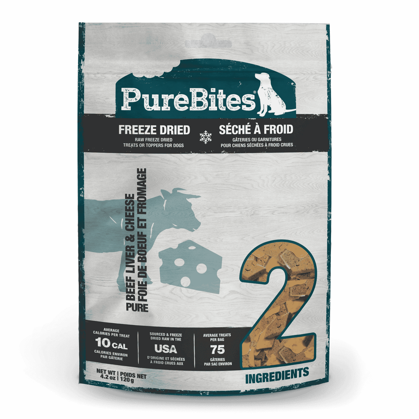 PureBites - Gâteries pour chiens lyophilisées au bœuf et au fromage 