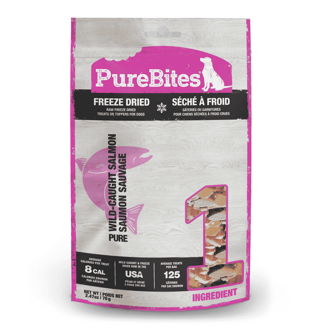 Gâteries lyophilisées pour chiens PureBites au saumon