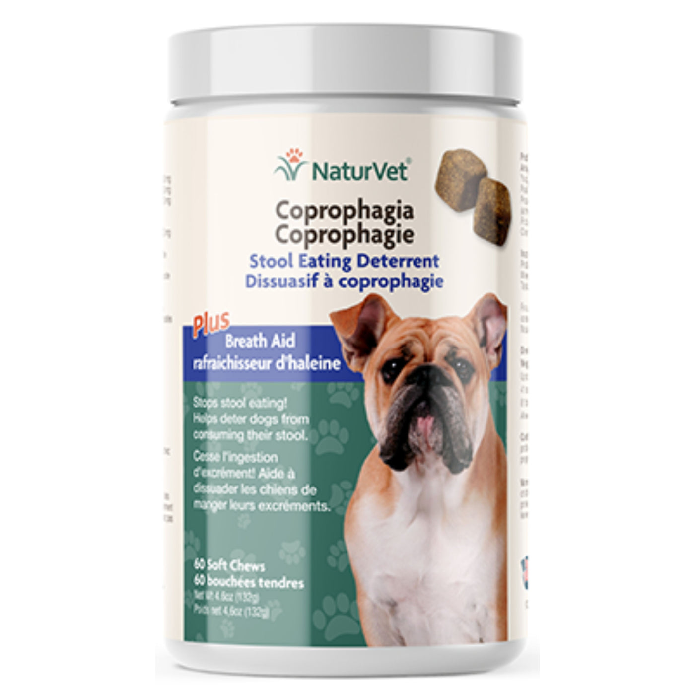 NaturVet Coprophagia Stool Eating Deterrent Plus Breath Aid Soft Chews (60ct)