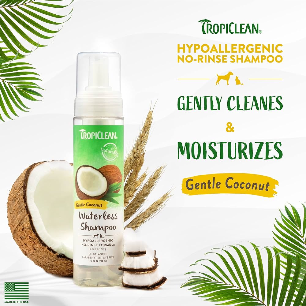 TropiClean: Waterless Shampoo - HypoAllergenic - for Dogs & Cats - 218ml