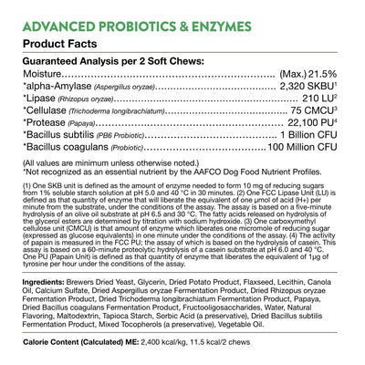 NaturVet - Advanced Probiotics &amp; Enzymes Soft Chews + PB6