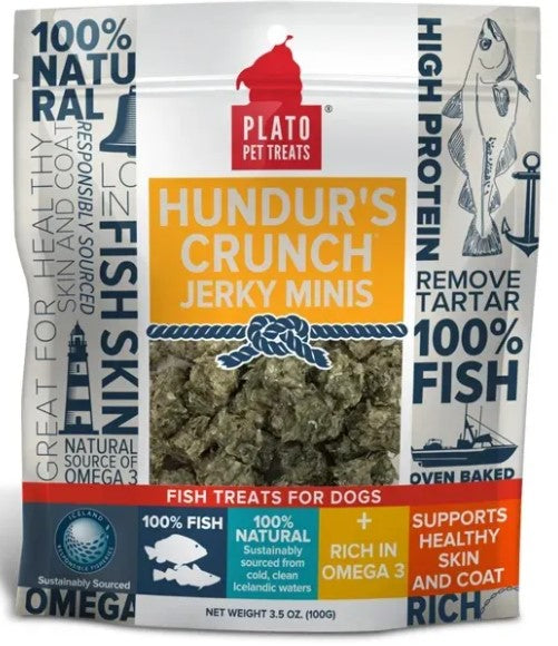 Plato Hunder's Crunch Jerky Minis 3.5 OZ – The Angels Pet Store