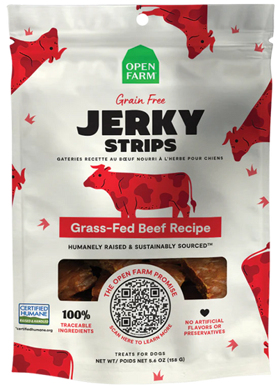 Open Farm for Dogs - Grain Free Grass Fed Beef Jerky Strips (5.6 oz)