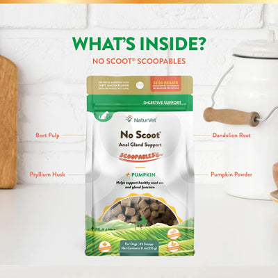 NaturVet Scoopables No Scoot Anal Gland Support + Pumpkin Supplement for Dogs (45 scoops)