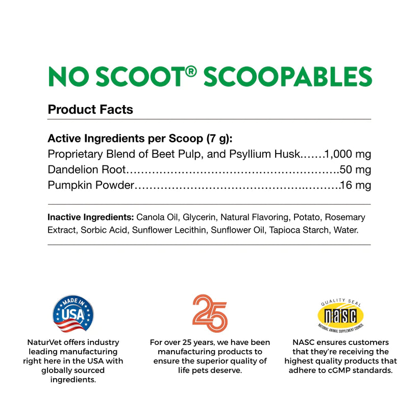 NaturVet - No Scoot plus Pumpkin Soft Chews (60 qté)