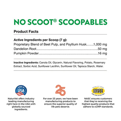 NaturVet Scoopables No Scoot Anal Gland Support + Pumpkin Supplement for Dogs (45 scoops)