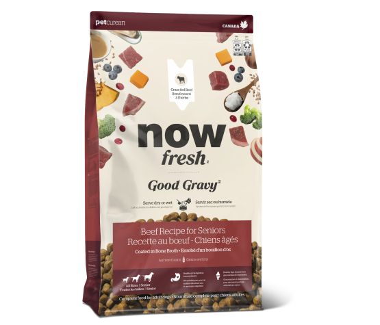Petcurean Now Fresh Good Gravy Beef Recipe With Ancient Grains For Senior Dog