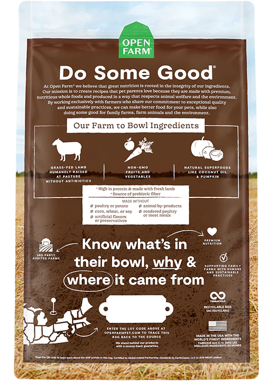 Open Farm for Dogs - Grain Free Pasture-Raised Lamb Dry Food