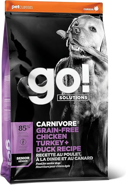 PETCURIEN ALLEZ! Carnivore : Poulet, Dinde + Canard sans céréales pour chiens seniors