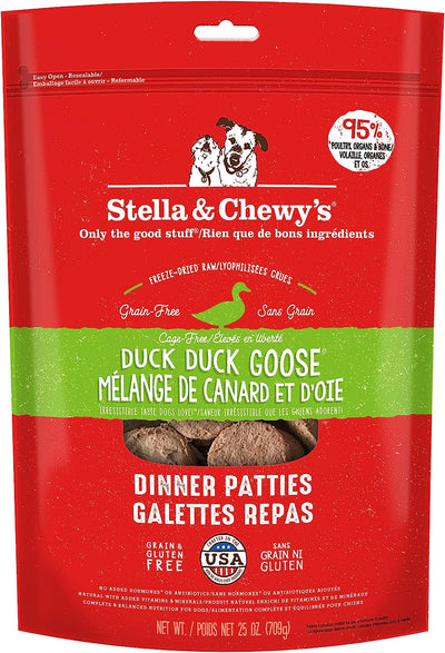 Stella & Chewy's Freeze-Dried Raw Duck Duck Goose Dinner Patties for Dogs