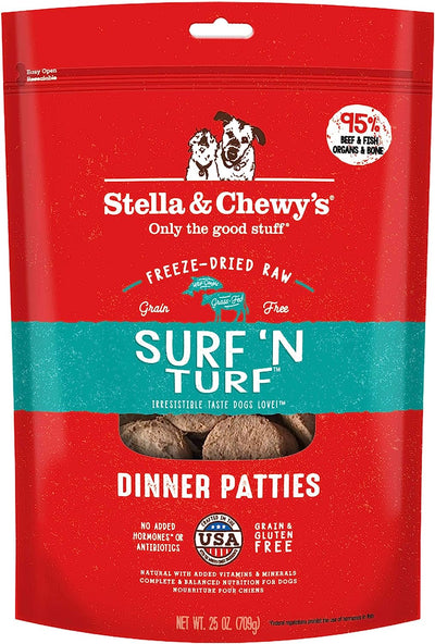 Stella &amp; Chewy's - Galettes de dîner lyophilisées Surf &amp; Turf pour chiens