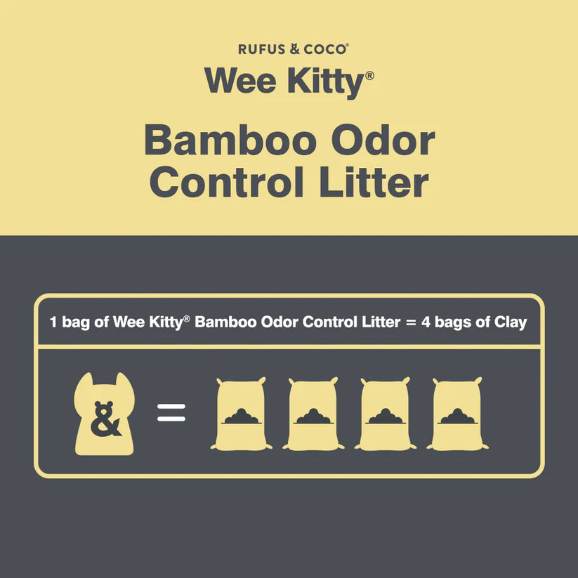 1 bag of Wee Kitty Bamboo Odor Control Litter = 4 bags of Clay!