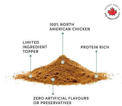  These delicious sprinkles are a high protein, low fat, nutritious, essential item for every pet parent to keep on hand.