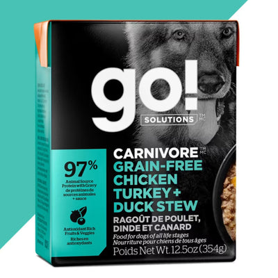 Go! Carnivore Grain Free Chicken, Turkey + Duck Stew For Dogs