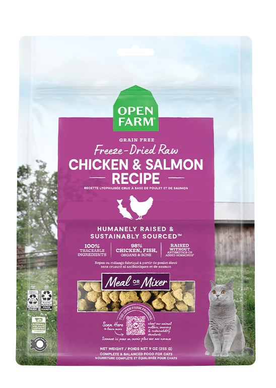 openfarmforcats-chickenandsalmonfreezedriedrawmorsels-packagetop