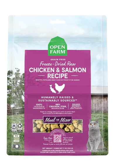 openfarmforcats-chickenandsalmonfreezedriedrawmorsels-packagetop