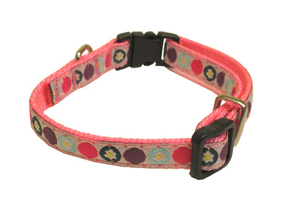 Hunter-Adjustable-Clip-Collar-Cats-polka-dot-pink-8in-11in
