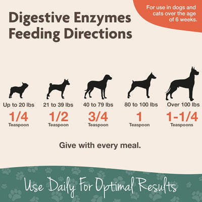 NaturVet Digestive Enzymes Powder with Prebiotics and Probiotics