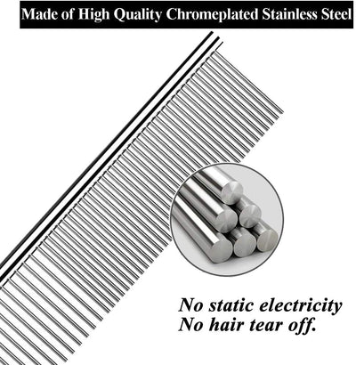 Pet Steel Comb , Silver 7-1/2-Inch for Dogs and Cats