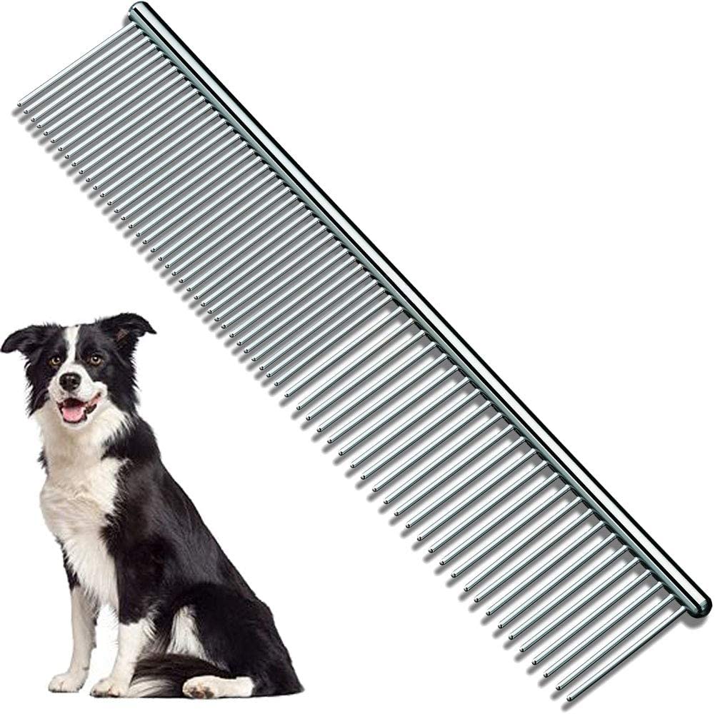 Pet Steel Comb , Silver 7-1/2-Inch for Dogs and Cats