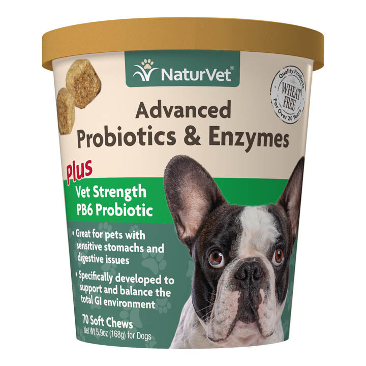 NaturVet - Advanced Probiotics &amp; Enzymes Soft Chews + PB6
