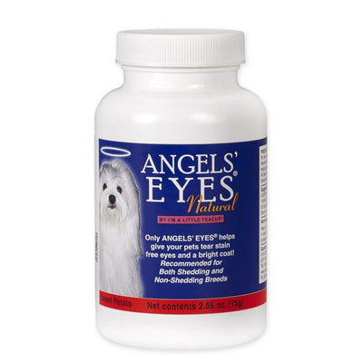 Angel eyes natural stain remover sweet potato. no corn, wheat or food coloring