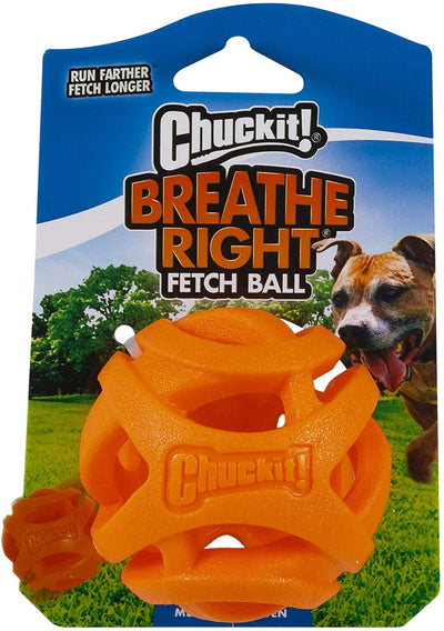 Chuck It Breathe Right Fetch Ball Orange Medium Packaging