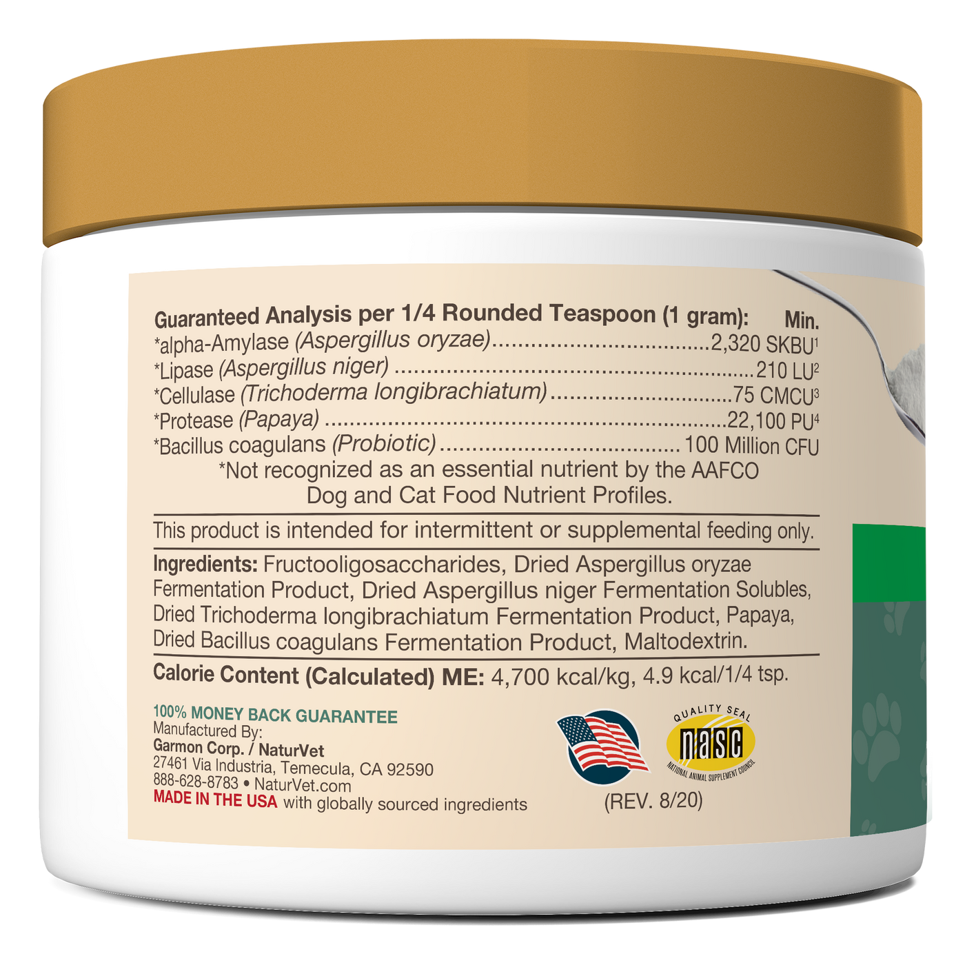 NaturVet - Digestive Enzymes Powder with Prebiotics & Probiotics