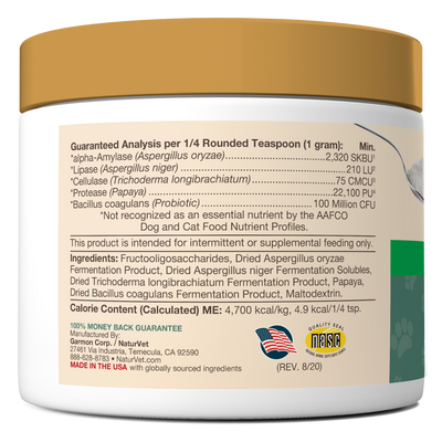 NaturVet - Digestive Enzymes Powder with Prebiotics & Probiotics