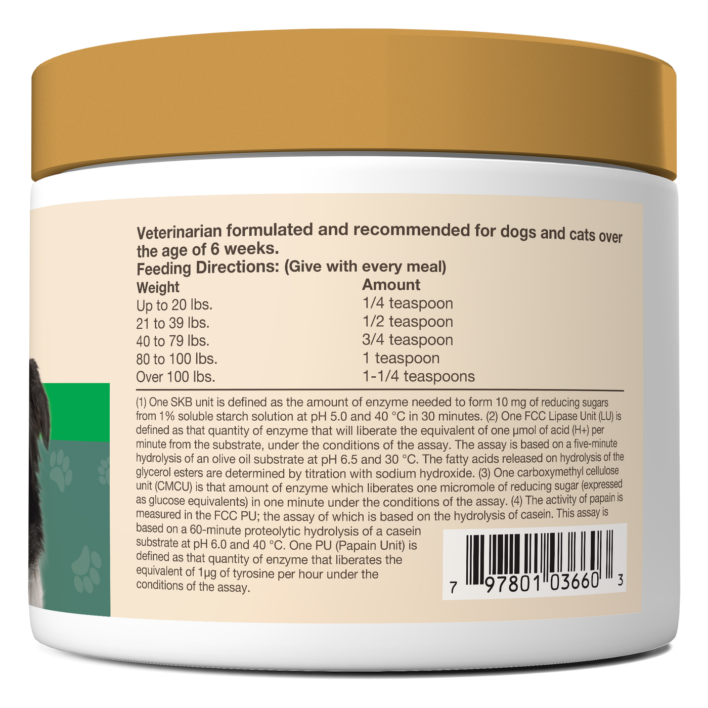 NaturVet - Poudre d'enzymes digestives avec prébiotiques et probiotiques