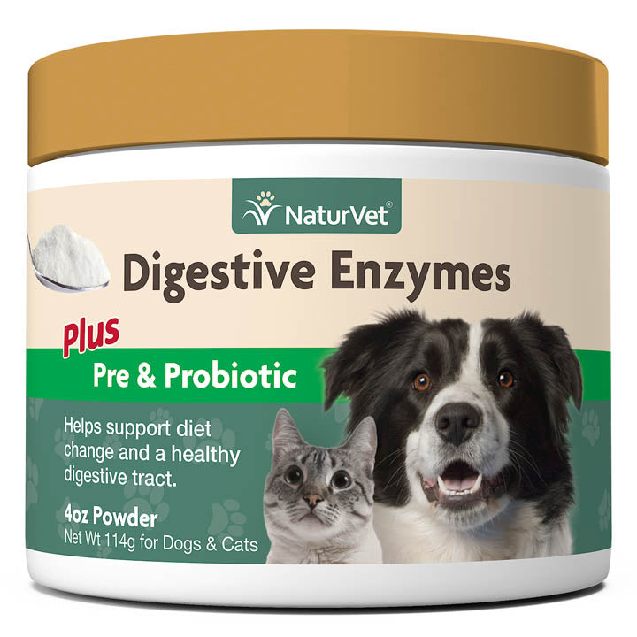 NaturVet - Digestive Enzymes Powder with Prebiotics & Probiotics