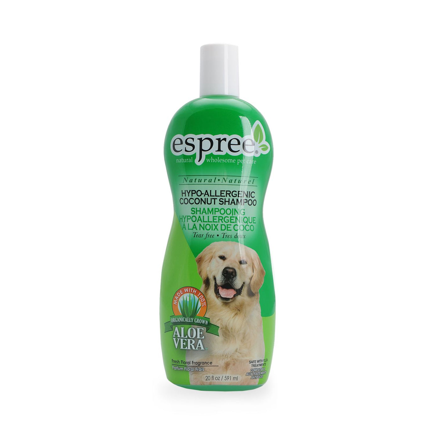 Espree Shampoo Hypoallergenic Dog Cat Fur Aloe Vera Bottle