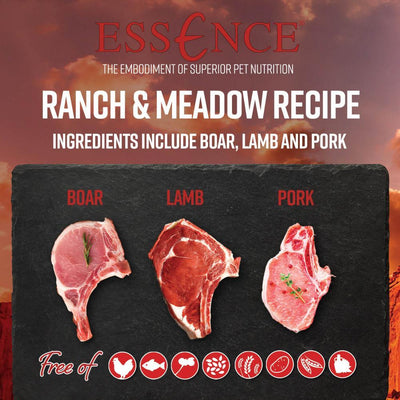 Essence Ranch and Meadow Canned Wet Dog Food Info Graphic
