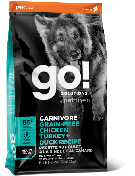 PETCUREAN GO! - Grain Free Chicken, Turkey + Duck Kibble for Dogs