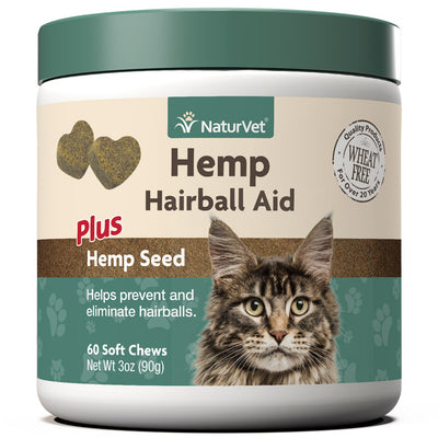 Formulated with Psyllium Husk and Hemp Seed to help eliminate and prevent hairballs when used on a daily basis. Helps to support the digestive system hemp seed hairball supplement
