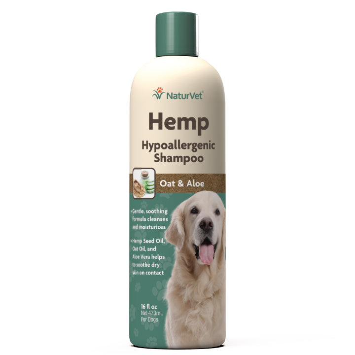 NaturVet - Shampooing hypoallergénique au chanvre pour chiens (16 oz) 