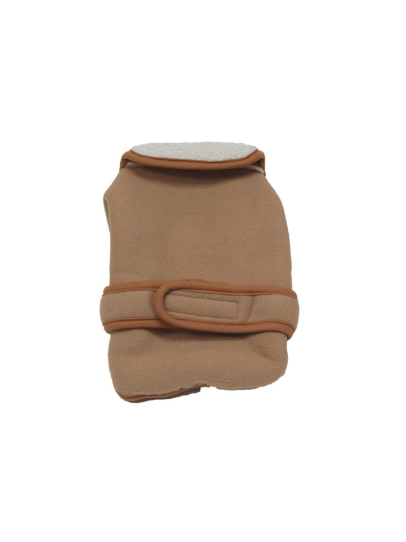 Hunter Brand Polar Fleece Winter Dog Coat Beige
