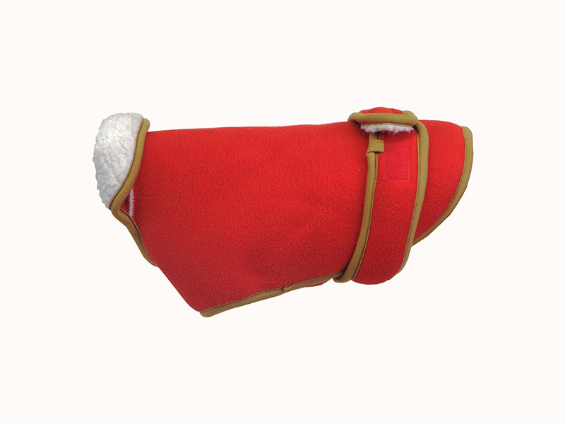 Hunter Brand Polar Fleece Winter Dog Coat Red