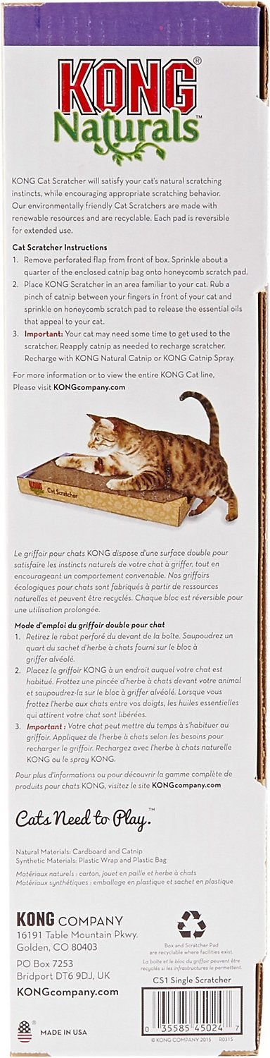 Kong Naturals Single Cardboard Cat Scratcher Back