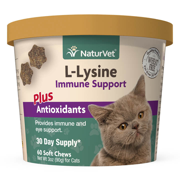Immune Support product is a great option for cats that are responsive to L-Lysine.  L-Lysine is an essential amino acid that can support a normal respiratory system, a healthy immune system, and normal eye health.