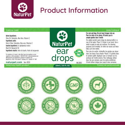 NaturPet Ear Drops for Dog Ear Infection (30ml/1oz)