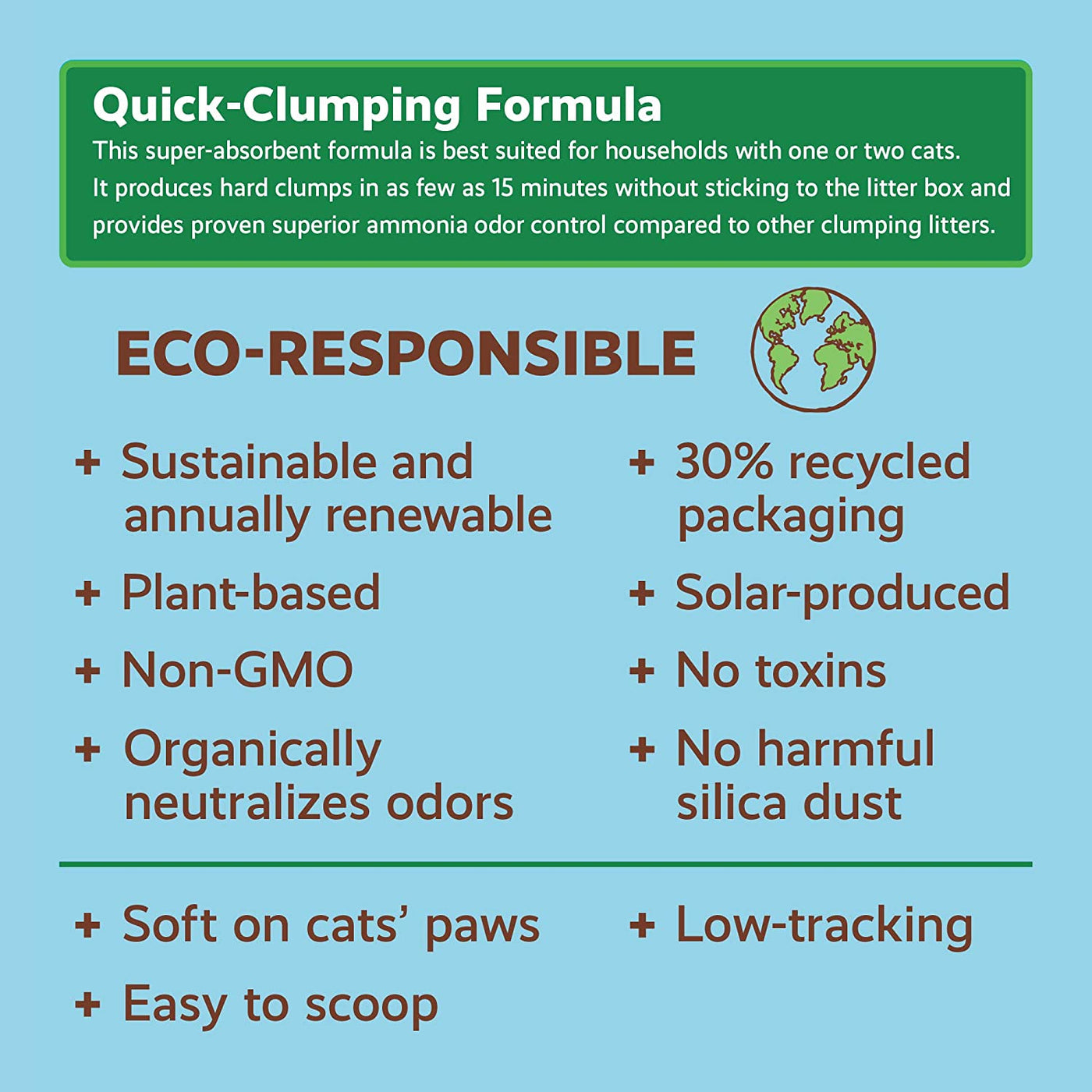 eco responible quick clumping walnut t won’t be tracked throughout your house