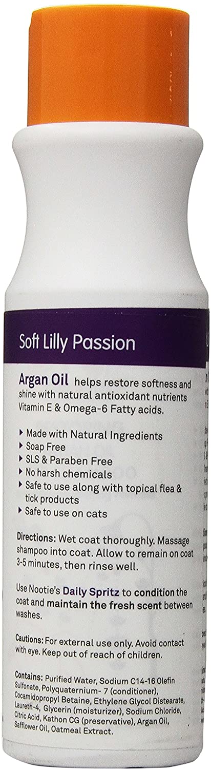 Nootie Shampoo Restoring Soft Lily Passion Argon Oil Back Bottle