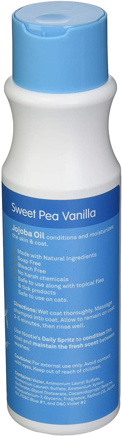 Nootie Shampoo Whitening Brightening Sweet Pea Vanilla Bottle Back