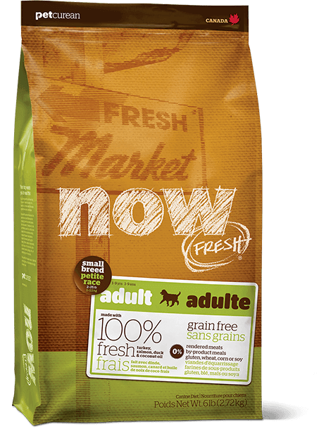 PETCUREAN Now Fresh - Dinde, saumon et canard adultes de petite race sans grains pour chiens