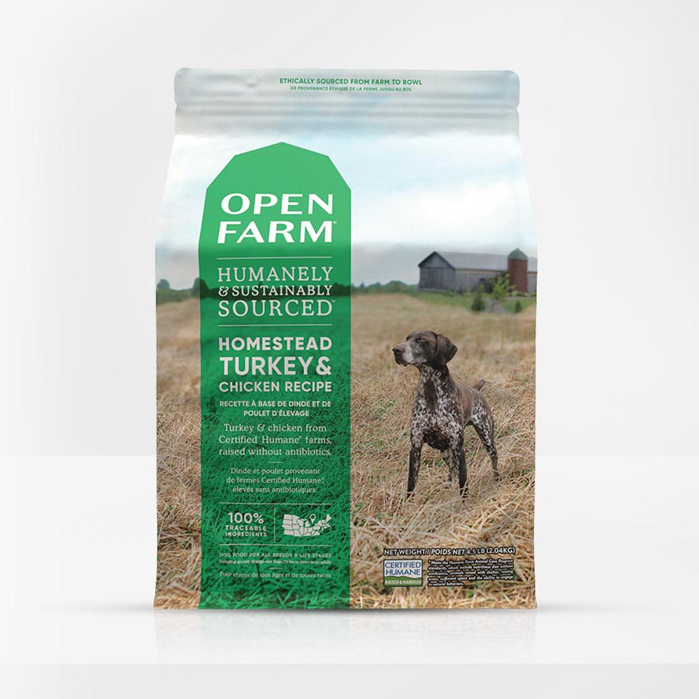 Open Farm for Dogs - Nourriture sèche sans céréales pour dinde et poulet Homestead