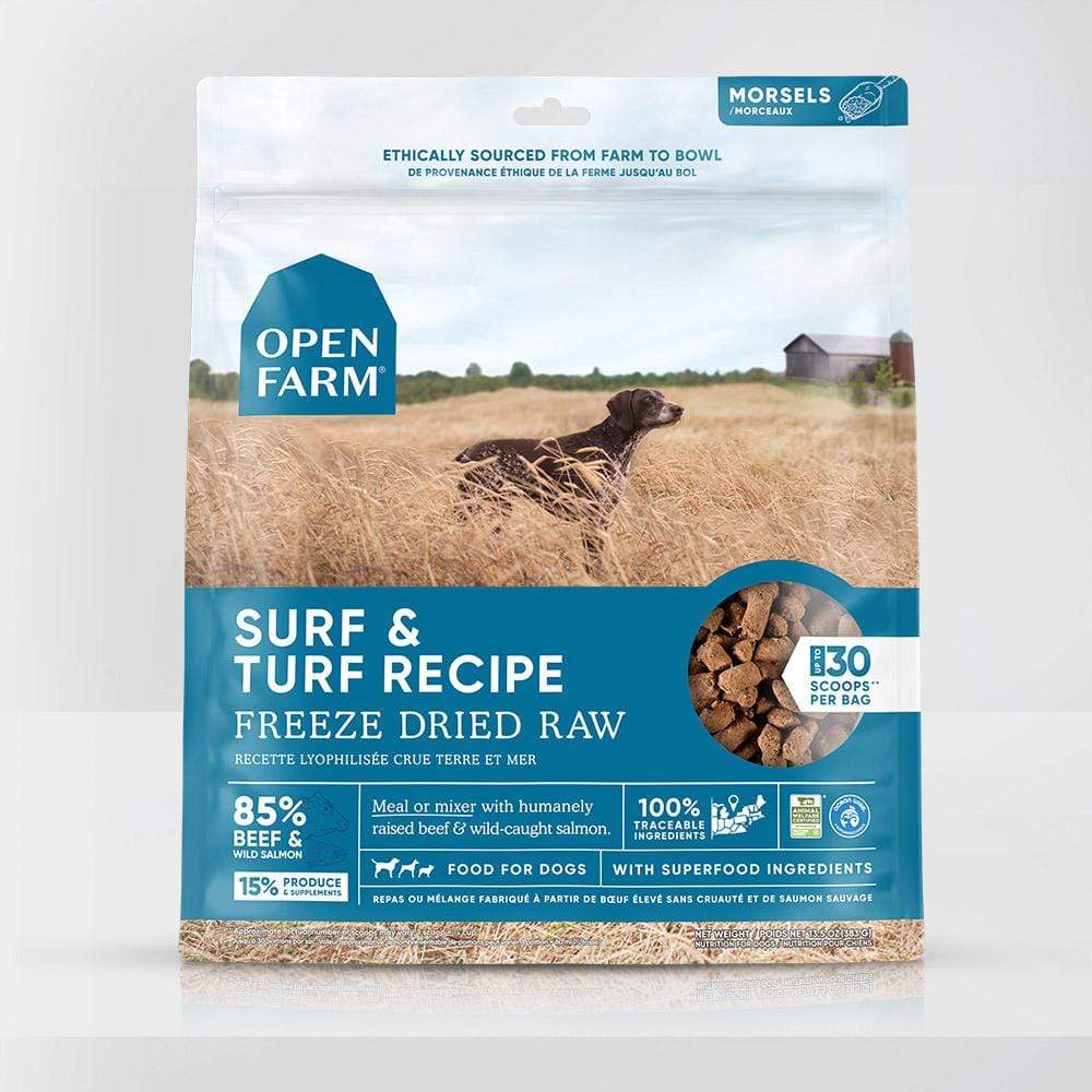 Open Farm for Dogs - Nourriture crue lyophilisée Surf &amp; Turf