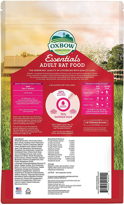 Oxbow Essentials Adult Rat Food Back Bag