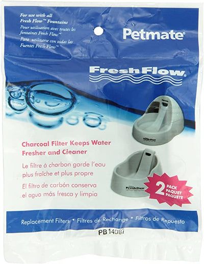 Petmate Fresh Flow Water Fountain Charcoal Filter Refills 2 Pack